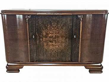 Large Art Deco Sideboard in Oak with Removable Marble Shelf by Friedrich Schlegel, 1930s