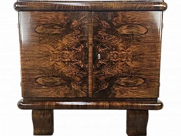 Art Deco Walnut Sideboard with Two Shelves, 1940s