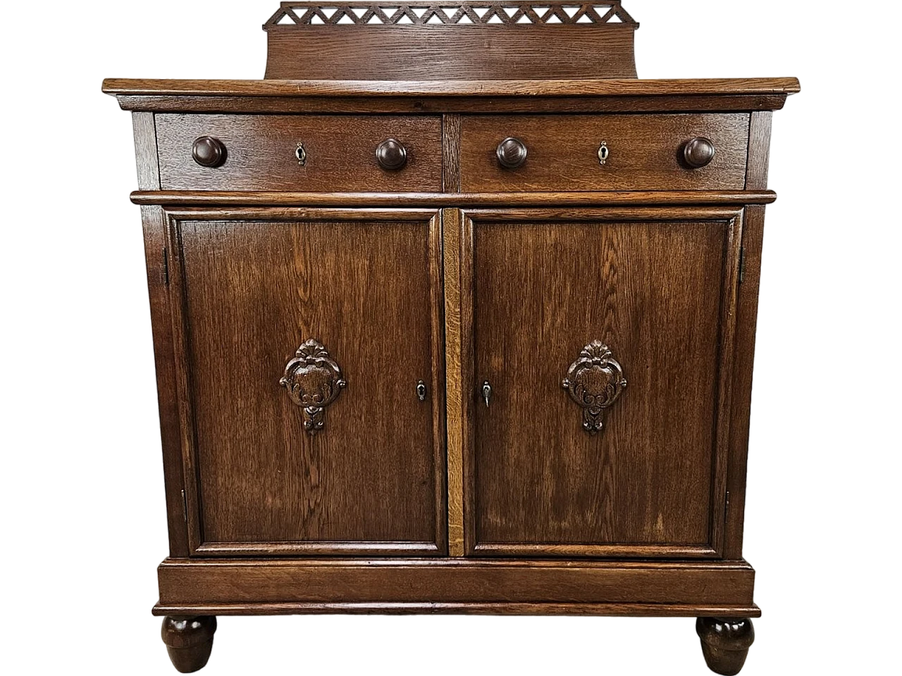 Art Deco Oak Living Room Sideboard, 1940s 34