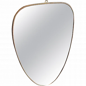 Wall brass shaped mirror, Gio Ponti style, '50s