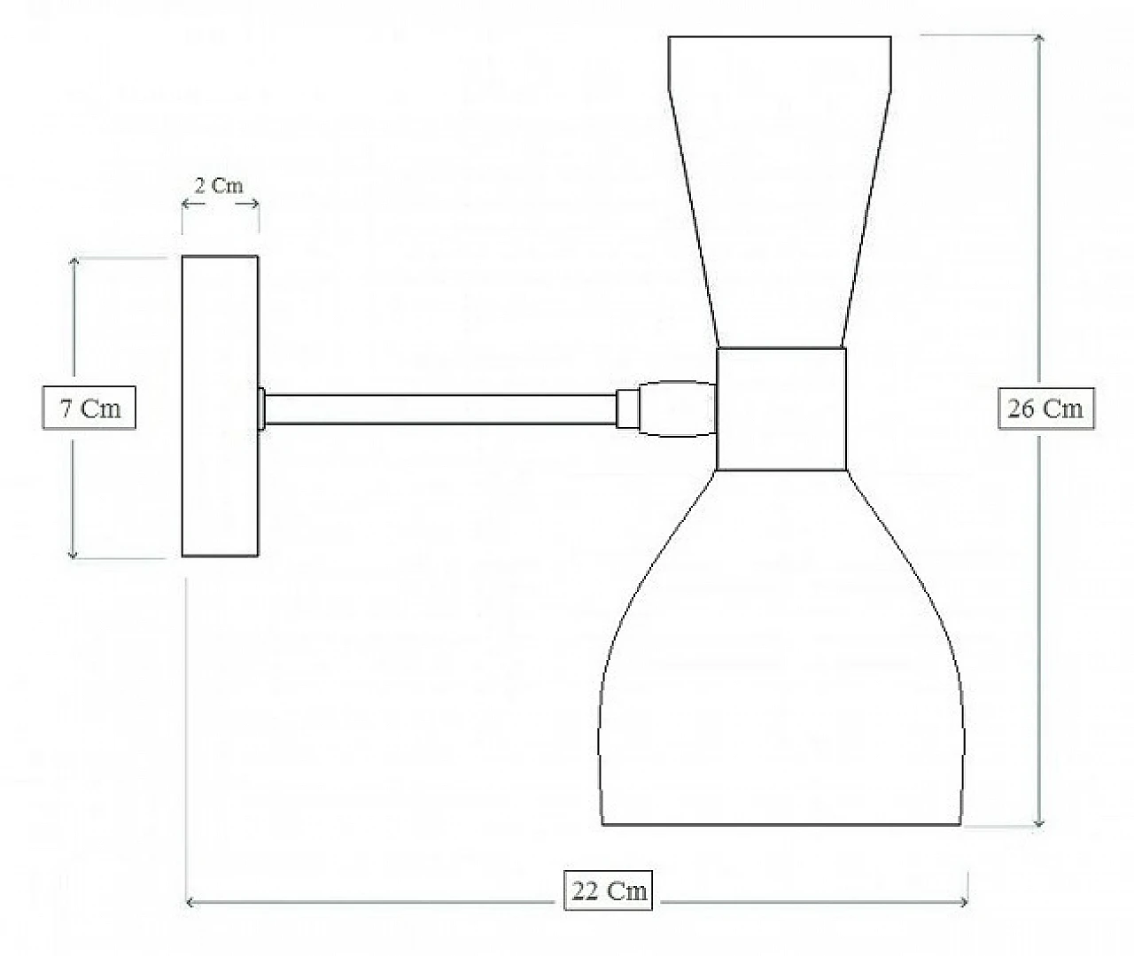 Applique a doppio paralume in metallo laccato arancione 11