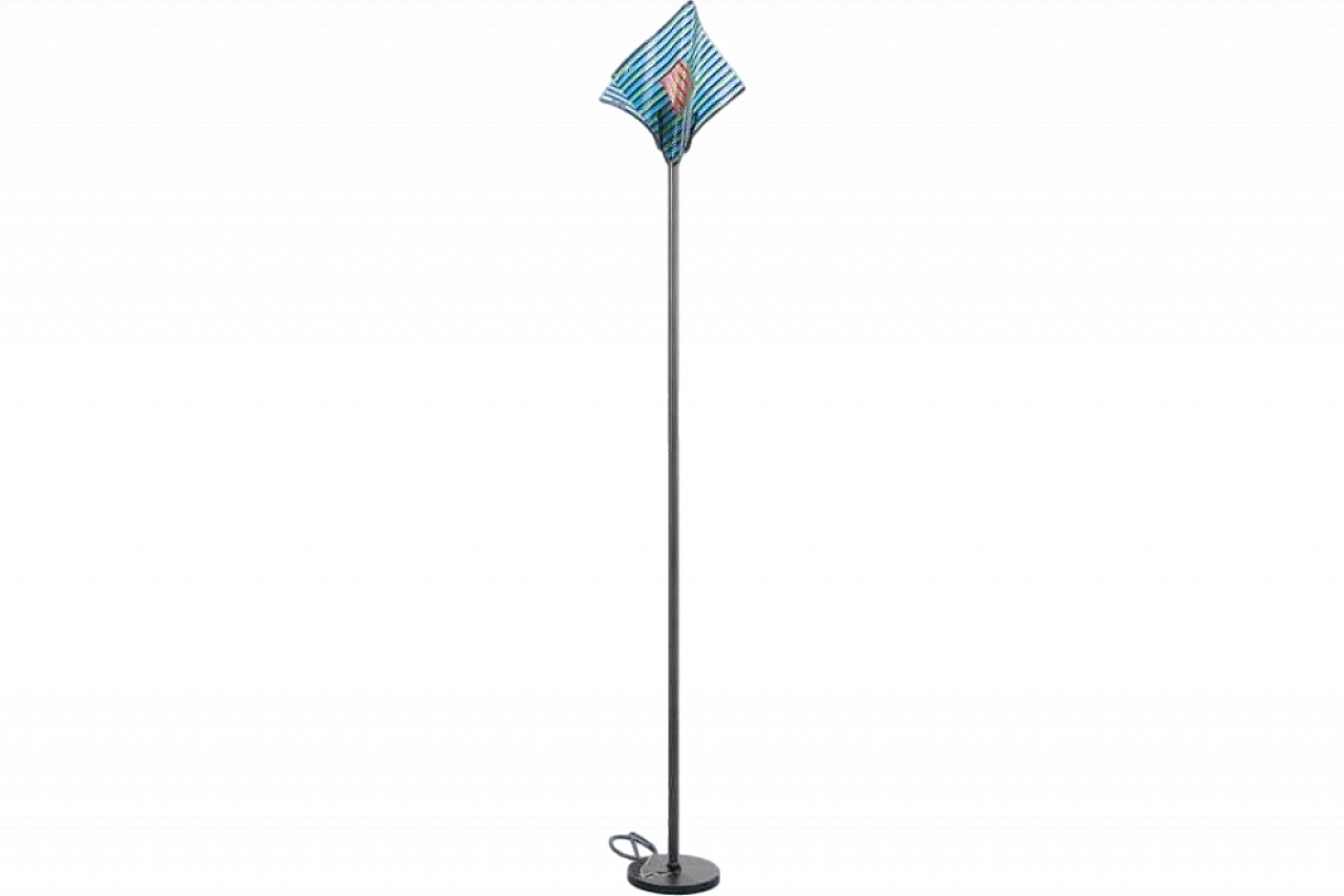 Murano glass shade floor lamp by Studio Italia, 1980s 7