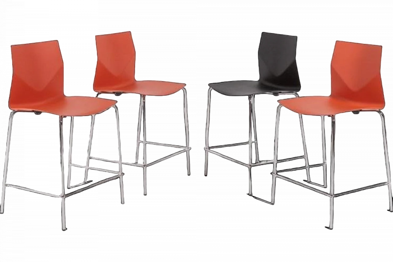 4 Stools by Strand+Hvass in steel, late 20th century 13