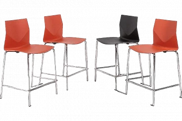 4 Stools by Strand+Hvass in steel, late 20th century