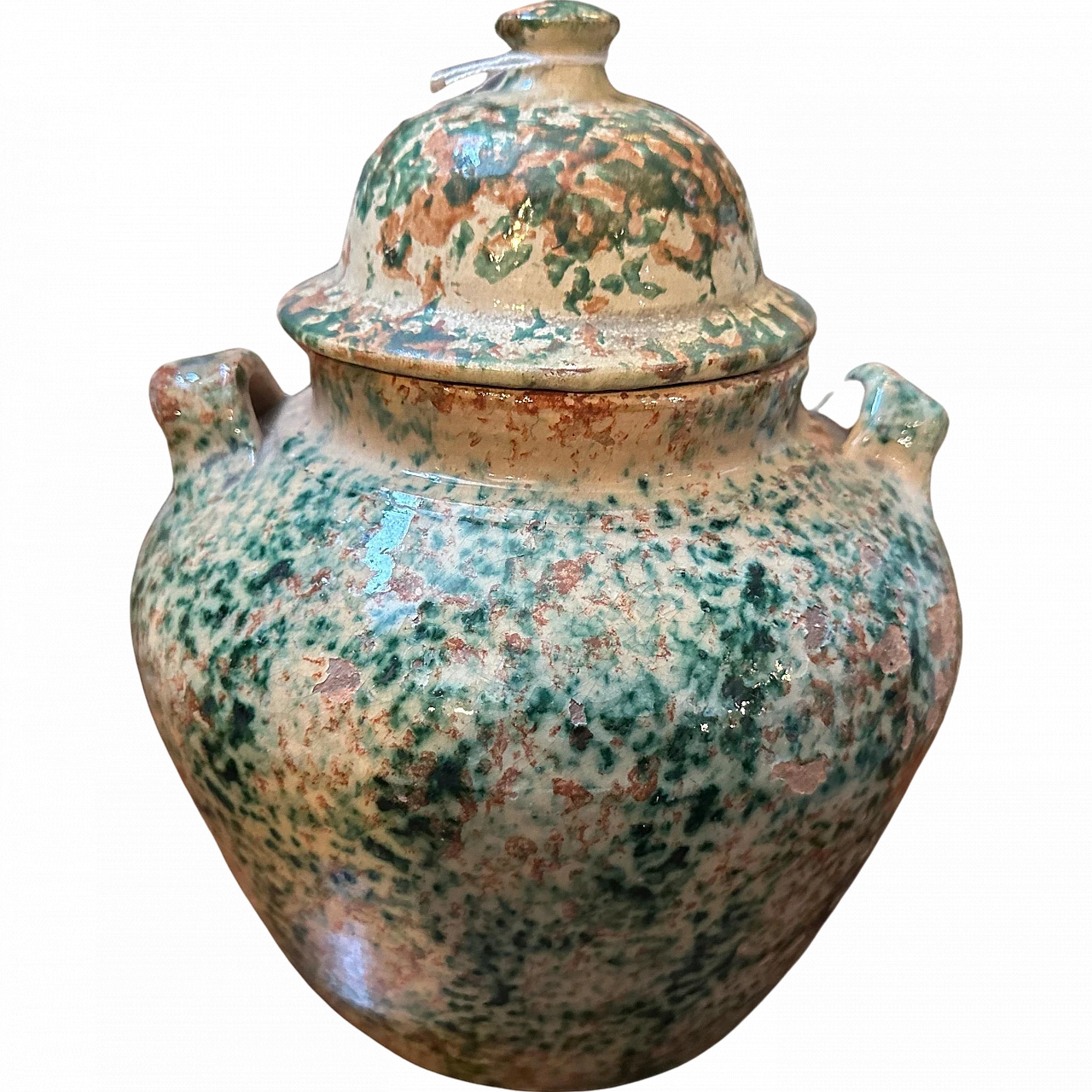 Hand-painted ceramic salt container, mid-19th century 14