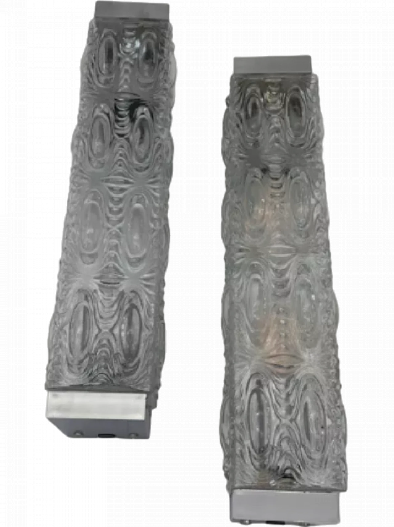 Pair of glass wall sconces, 1970s 5