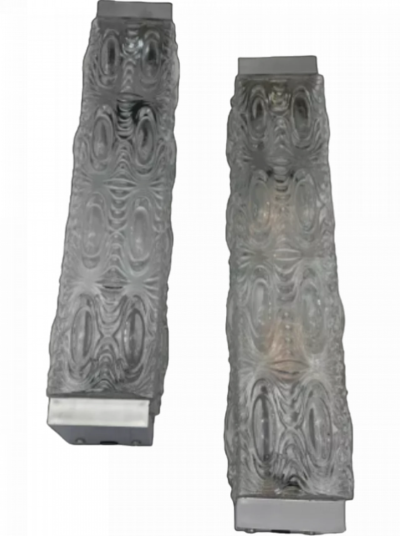 Pair of glass wall sconces, 1970s 6