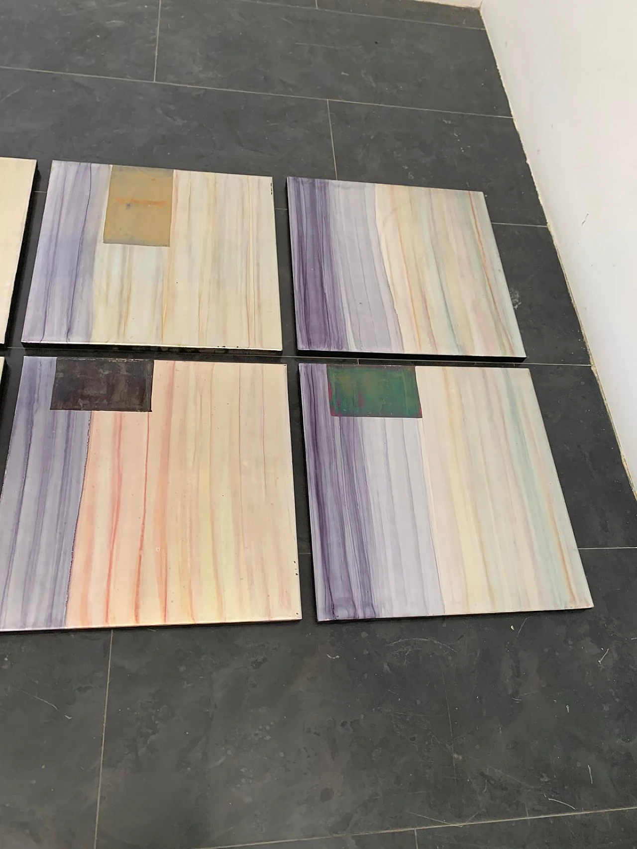 Iridescent Polychrome Abstract Panels in Metal, 1980s, Set of 8 11