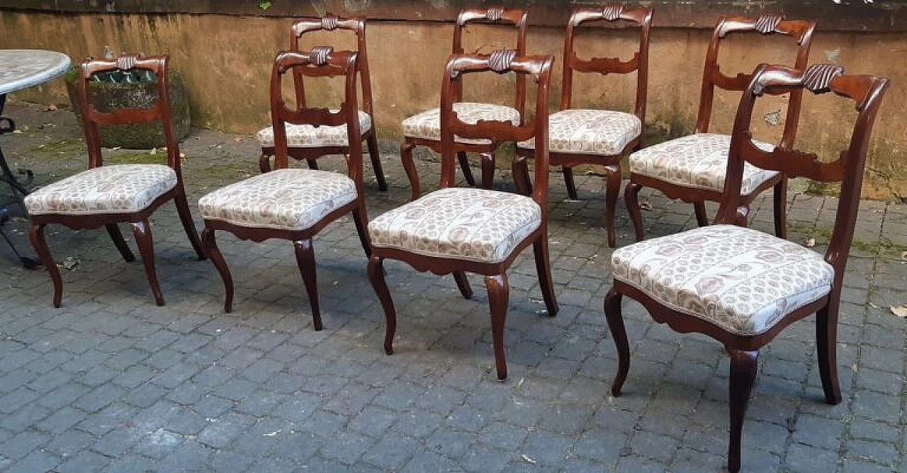 8 Mahogany Louis Philippe chairs, 19th century 7