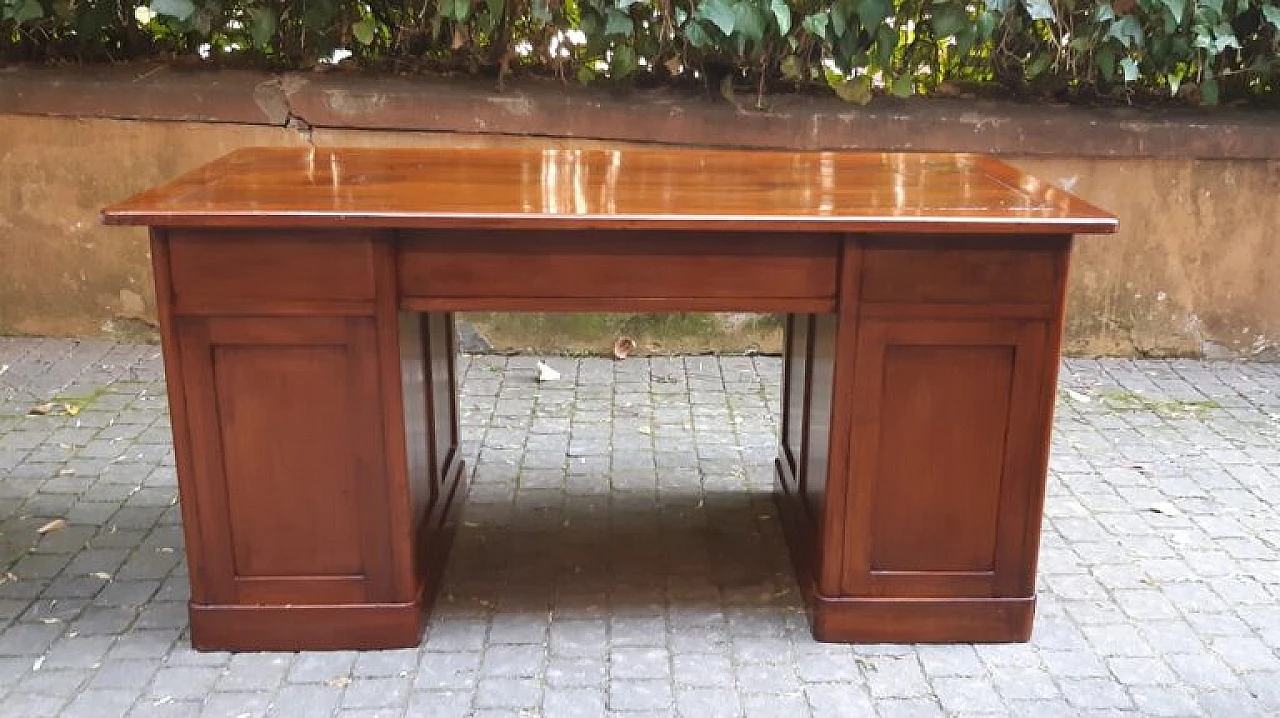 Emilian walnut and cherry desk, 19th century 2