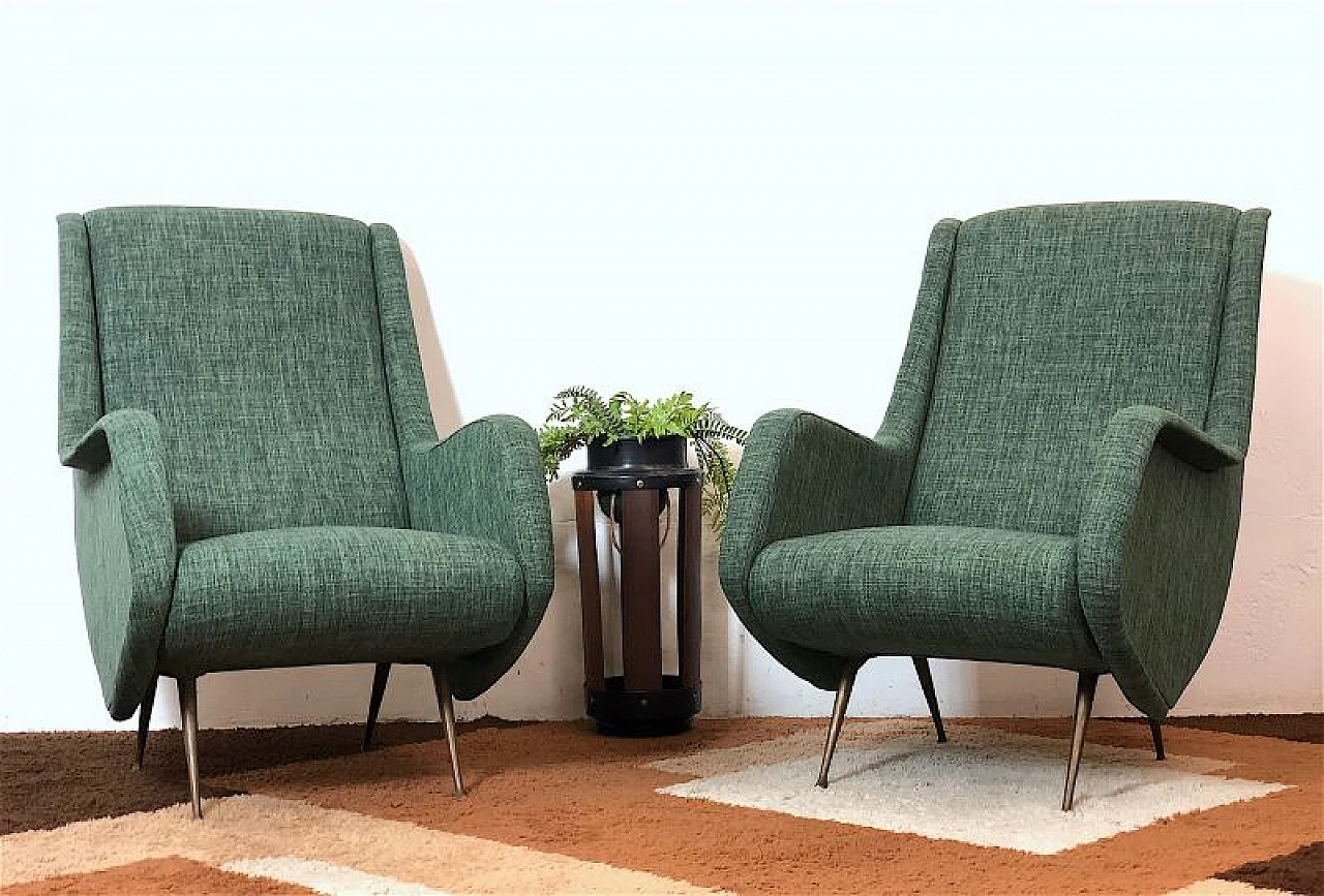 Pair of Isa armchairs by Aldo Morbelli, 1950s 1