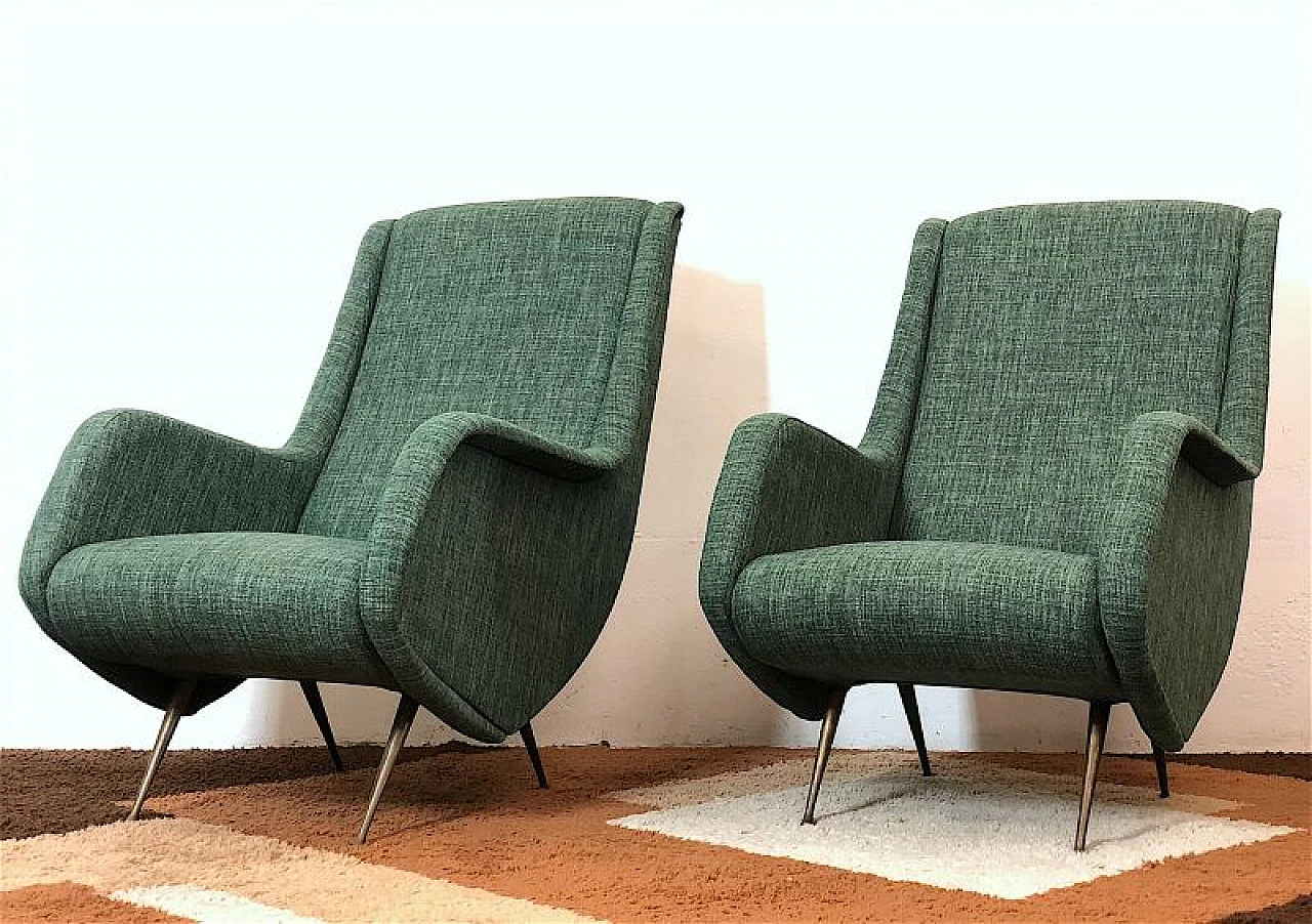 Pair of Isa armchairs by Aldo Morbelli, 1950s 2