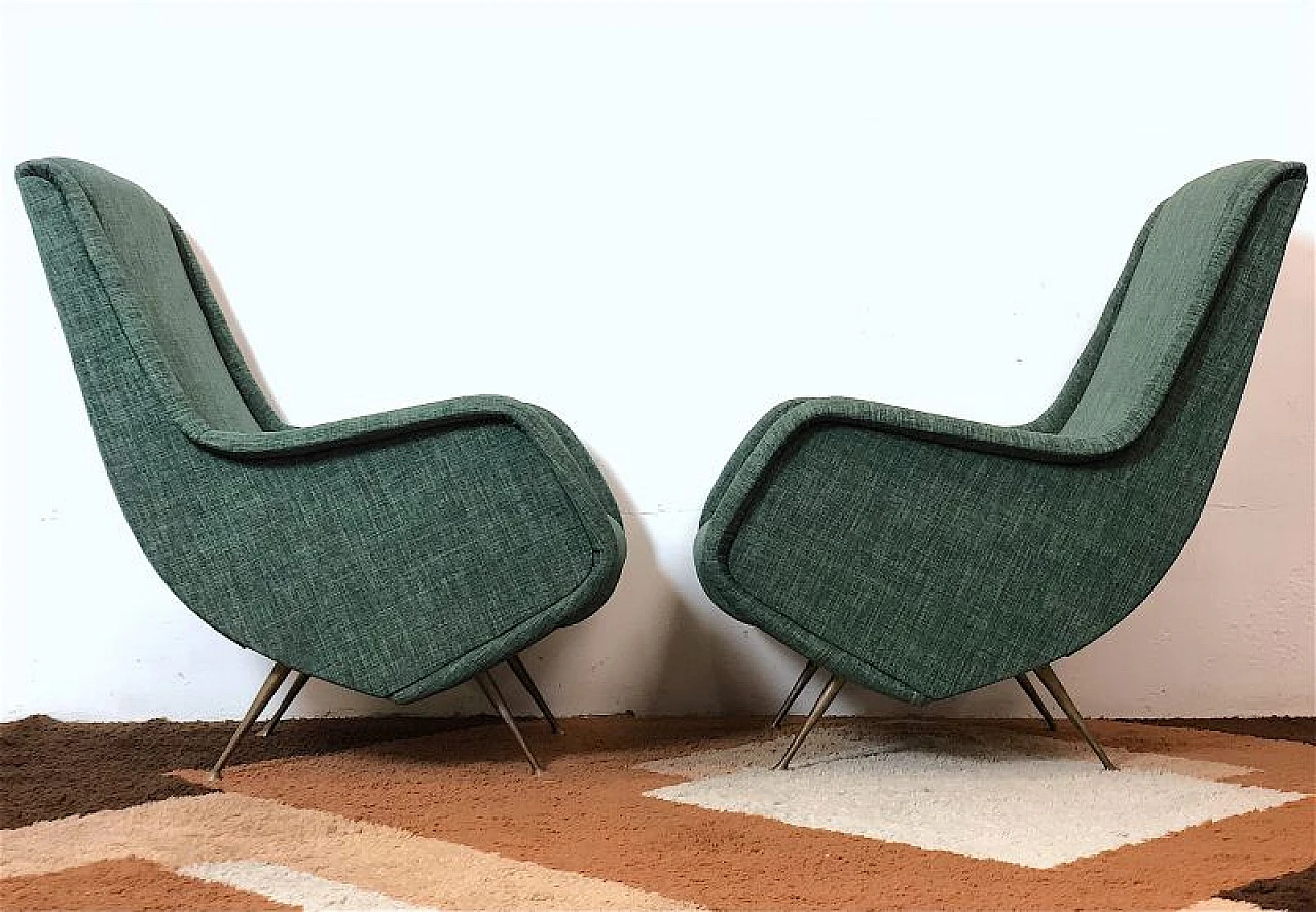 Pair of Isa armchairs by Aldo Morbelli, 1950s 5