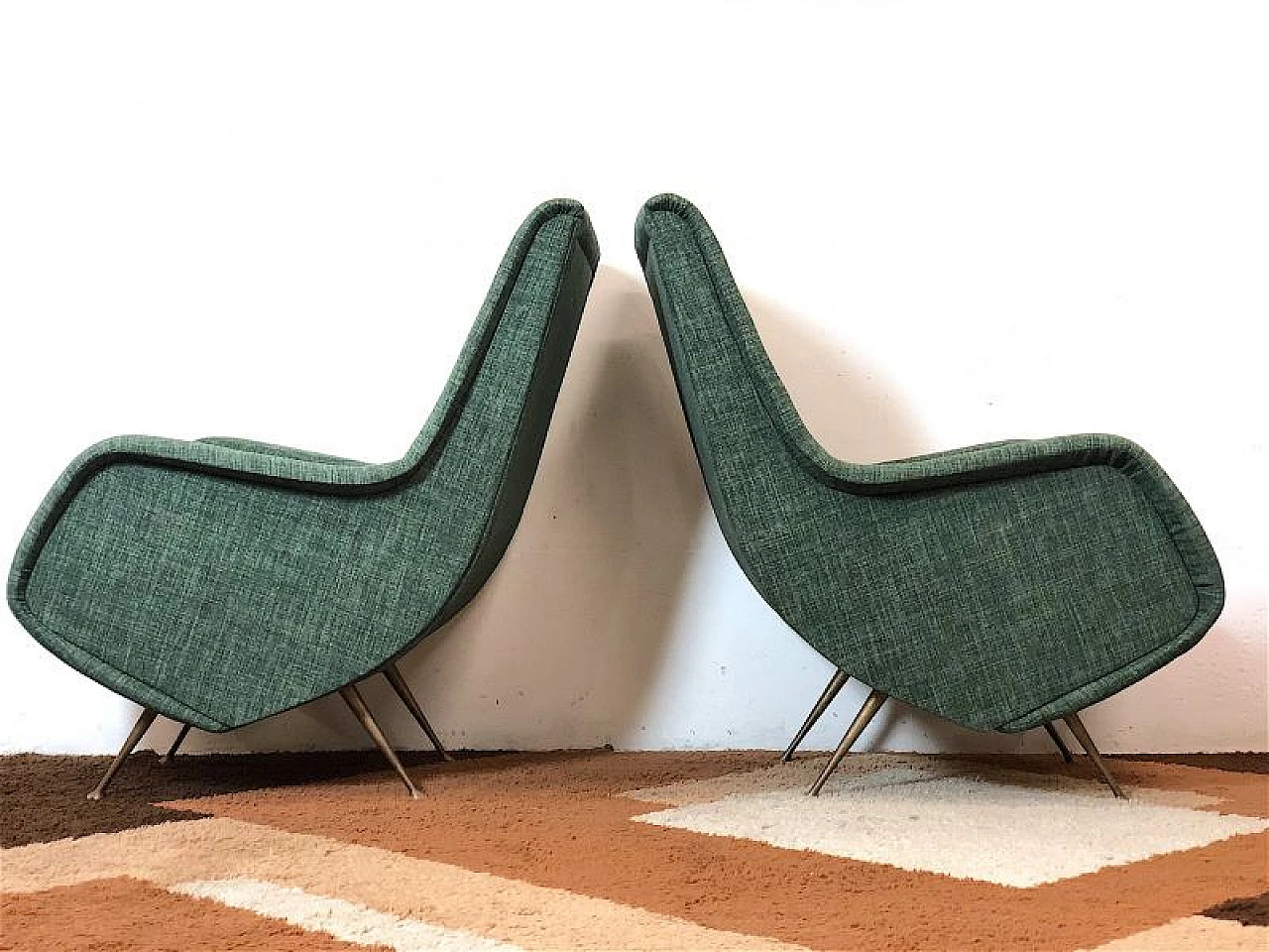 Pair of Isa armchairs by Aldo Morbelli, 1950s 7