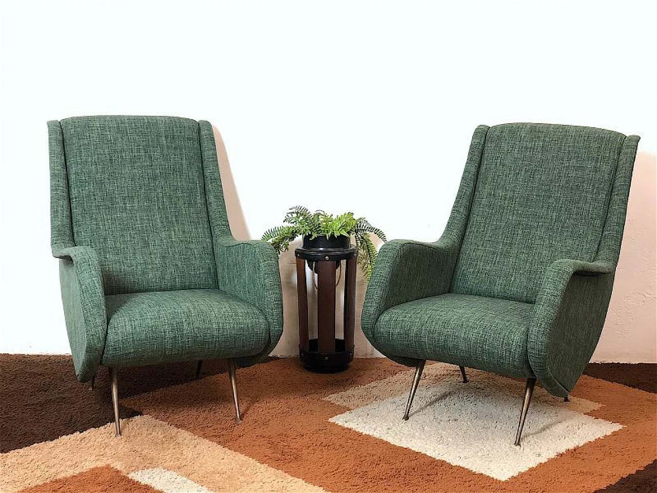 Pair of Isa armchairs by Aldo Morbelli, 1950s 8