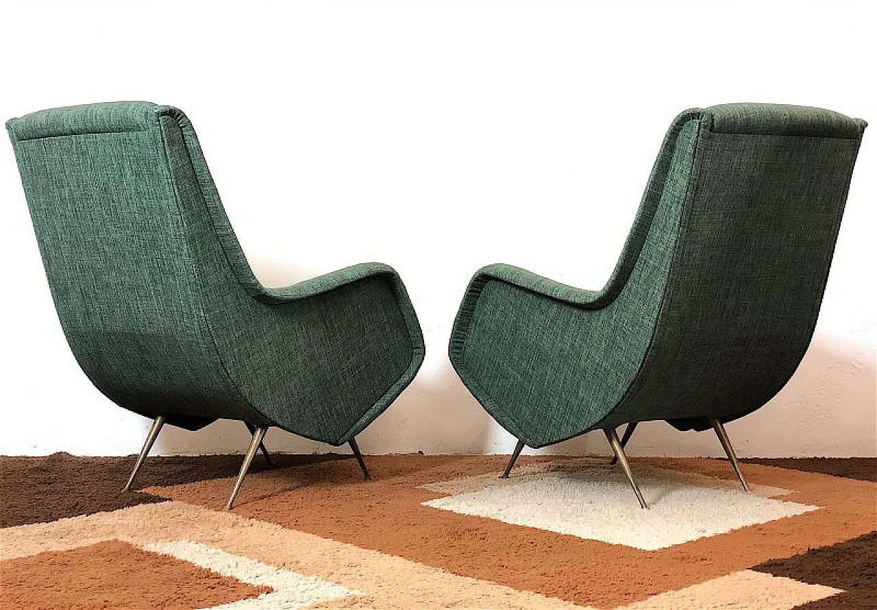 Pair of Isa armchairs by Aldo Morbelli, 1950s 10