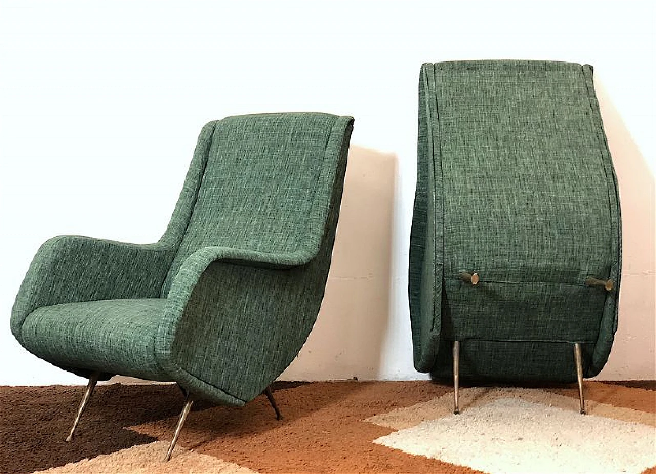 Pair of Isa armchairs by Aldo Morbelli, 1950s 13