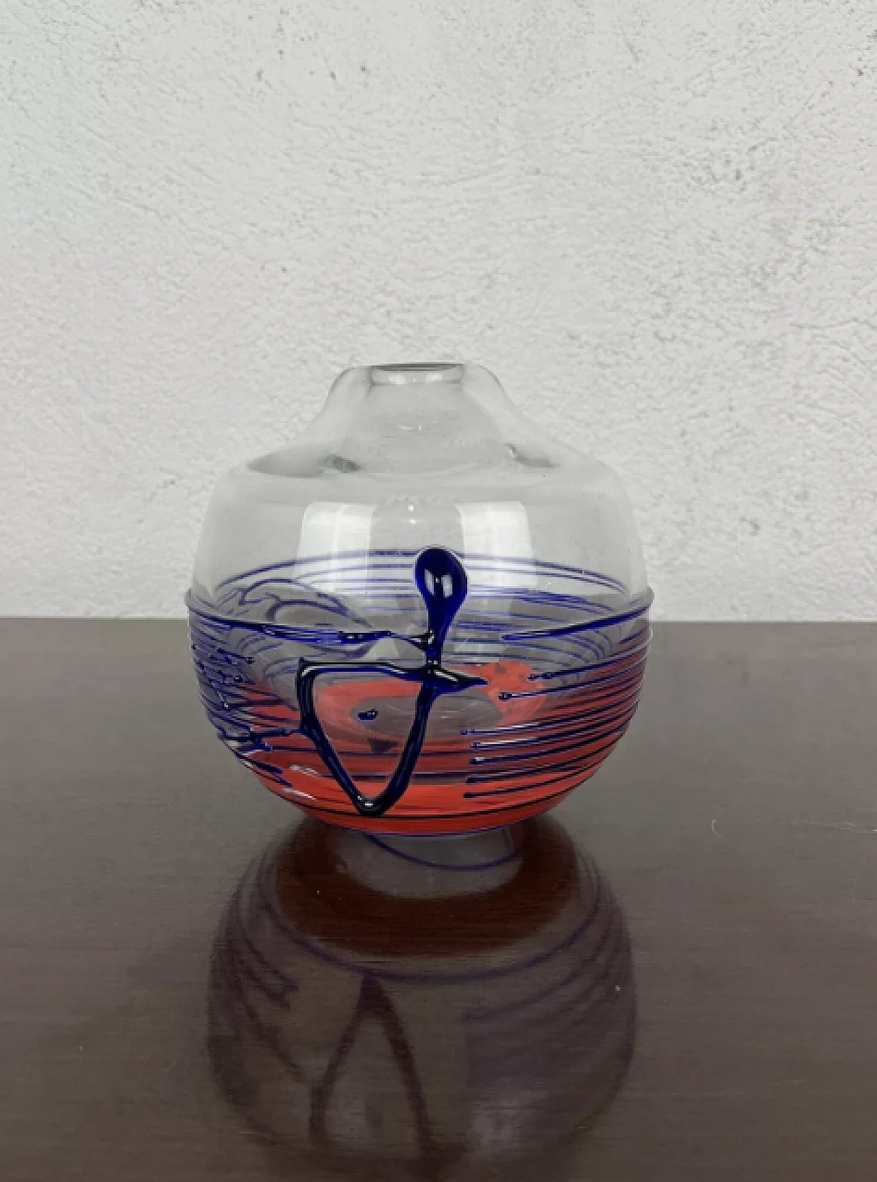 Red and blue glass vase, 1960s 1