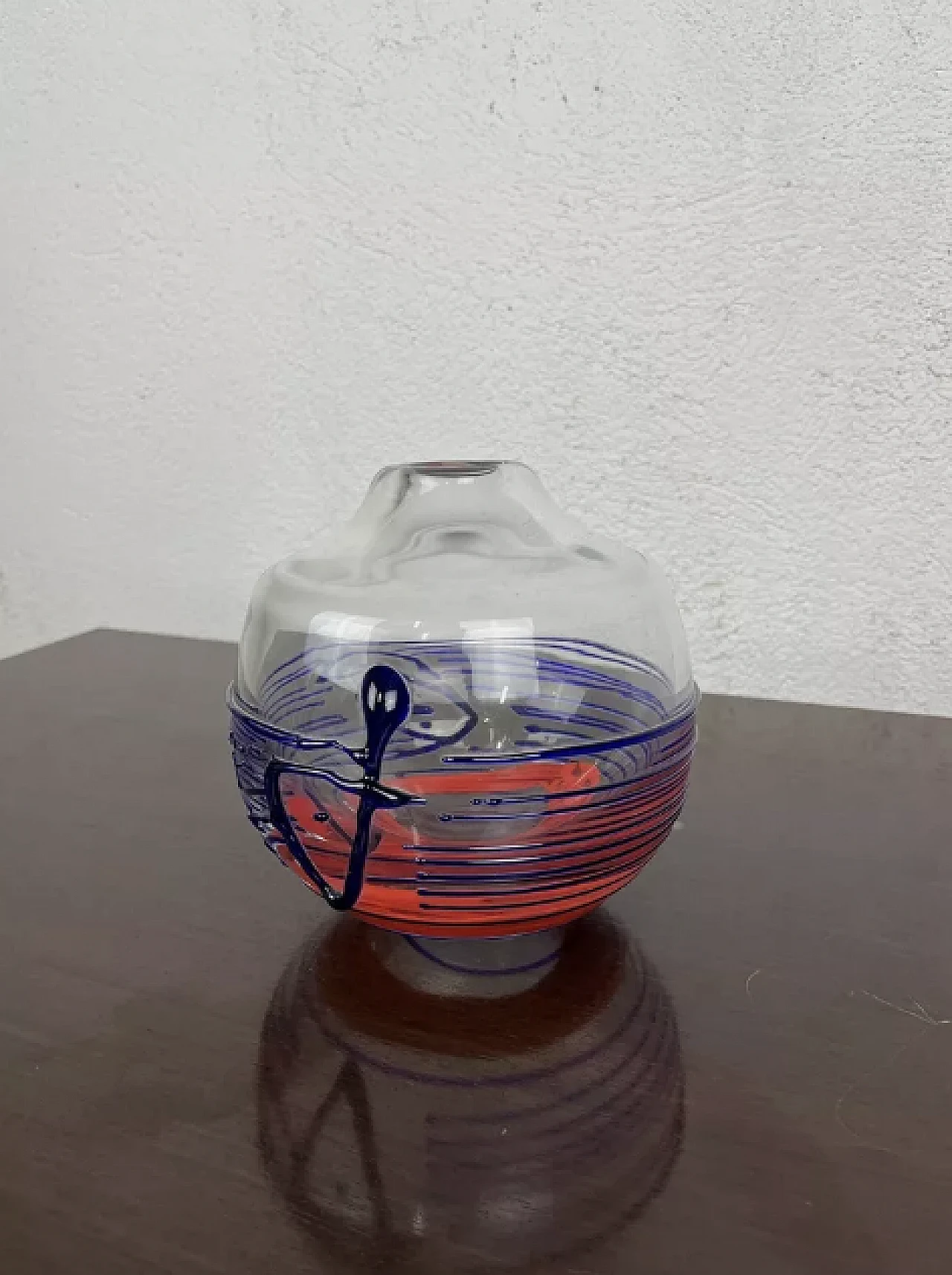 Red and blue glass vase, 1960s 2