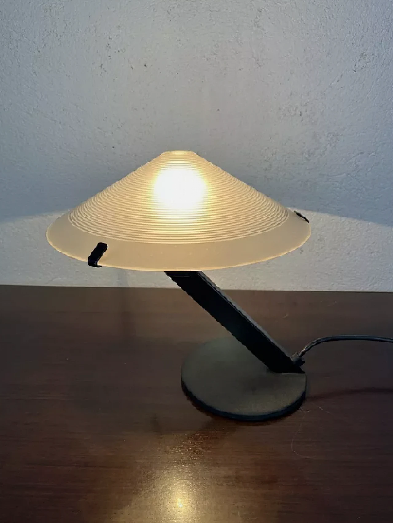 Lampada da tavolo Tobia in vetro e metallo, di Lamiprogetti anni '80 2