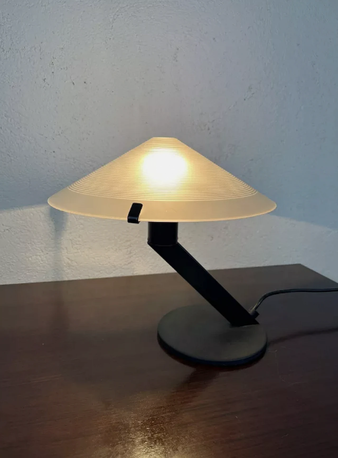 Lampada da tavolo Tobia in vetro e metallo, di Lamiprogetti anni '80 3