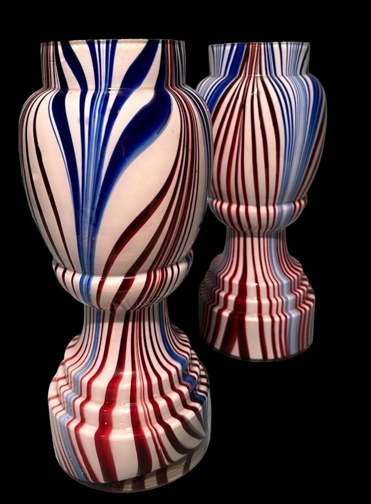 Pair of French coloured opaline glass vases, late 19th century 3