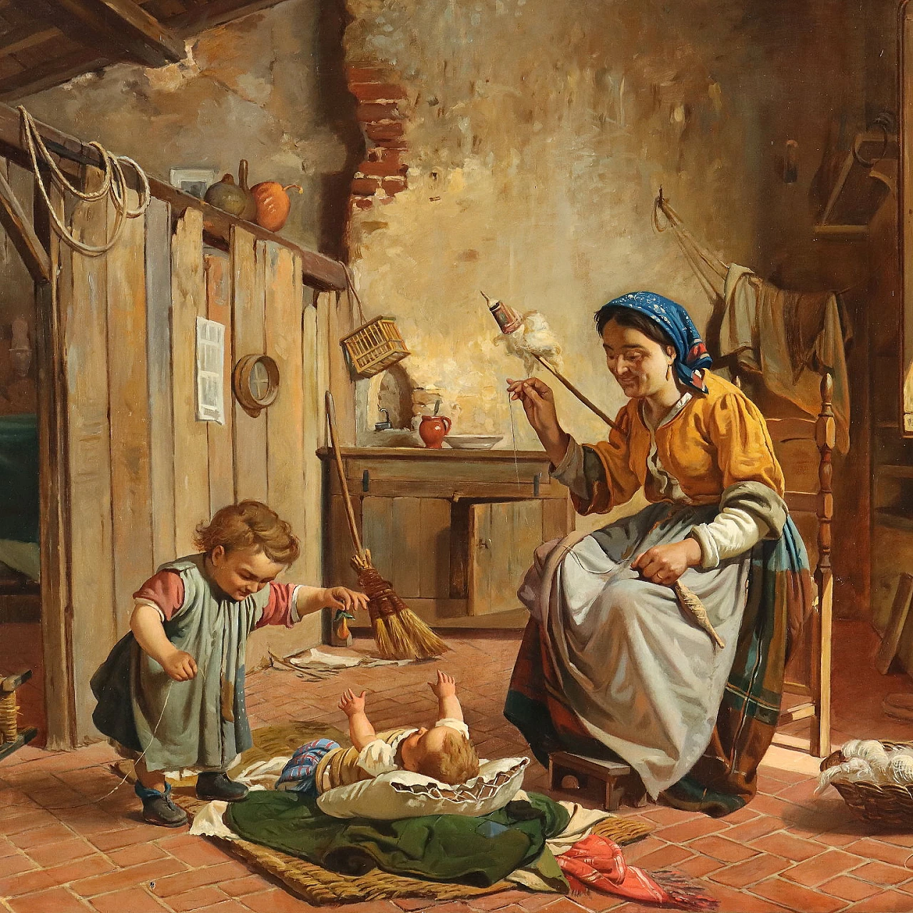 Copy painting of Gaetano Chierici, oil on canvas, early 20th century 3