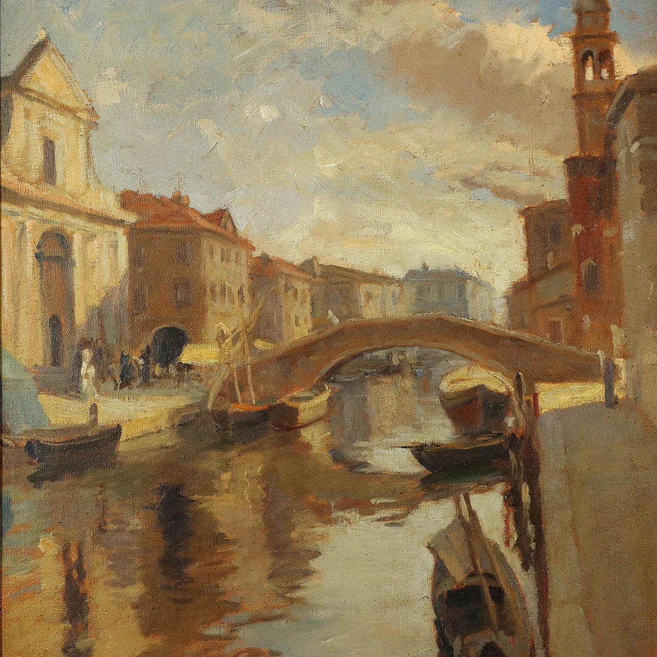 Emil Lindenfeld, dipinto di paesaggio, olio su tela, '900 3