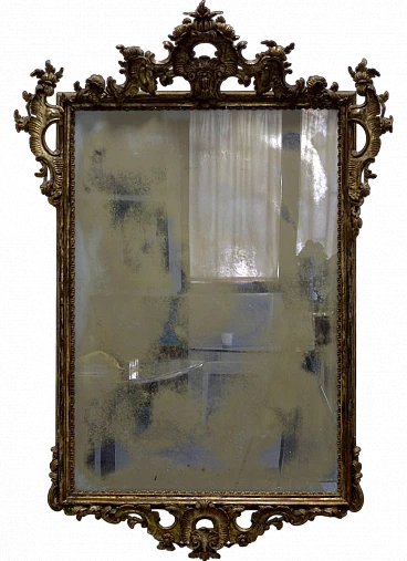 Louis XV style wall mirror with mercury glass, late 19th Century