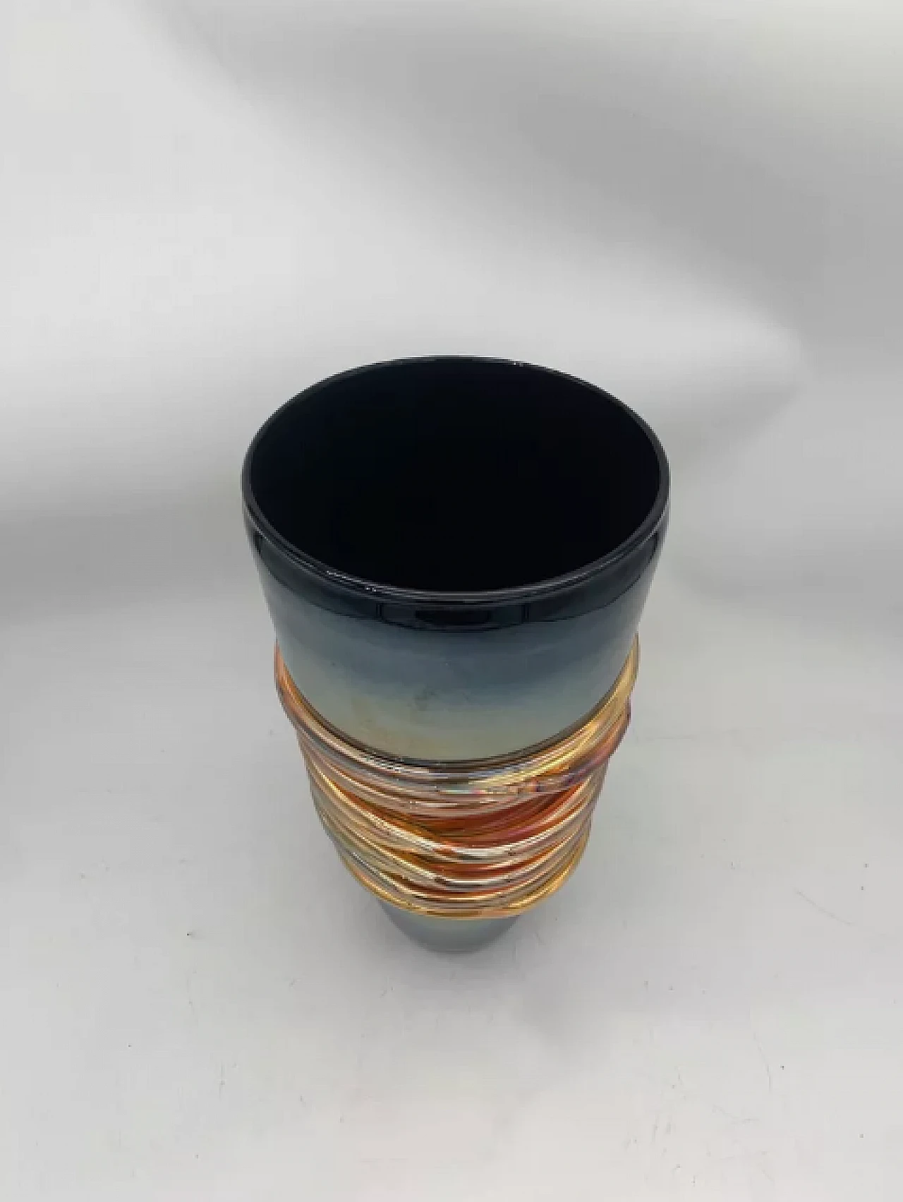 Murano etched glass vase, 1980s 2