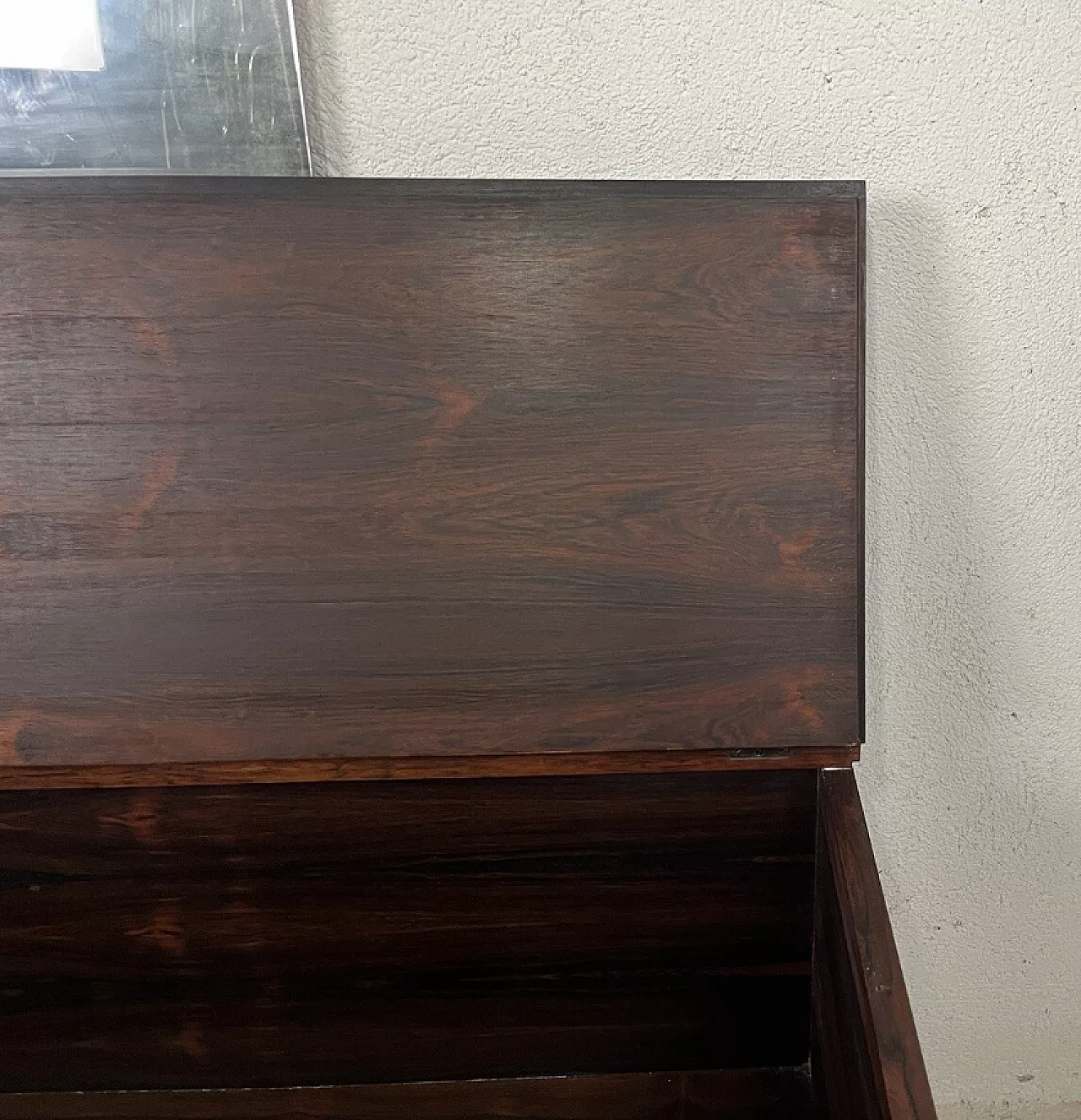 Mirror and chest in wood and enamelled copper, 1950s 6