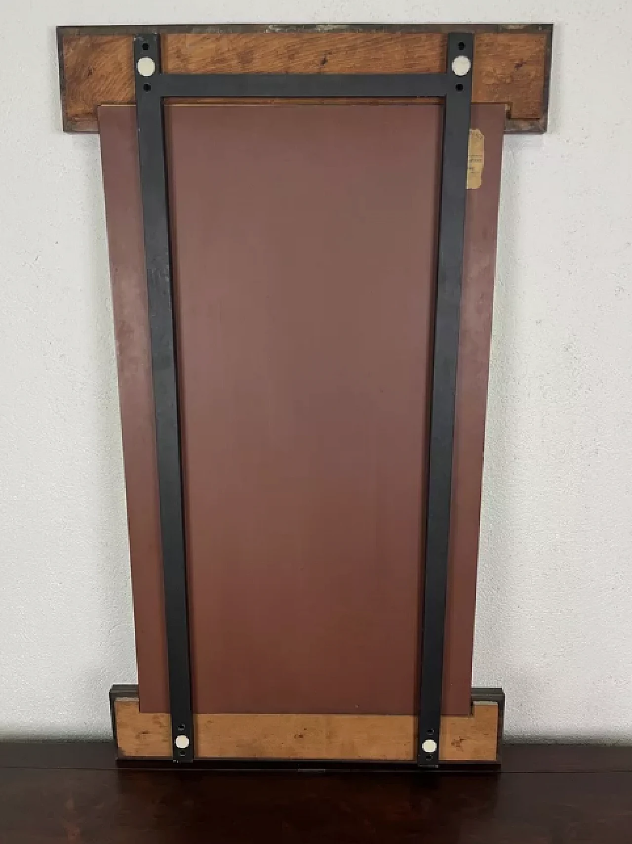 Mirror and chest in wood and enamelled copper, 1950s 11