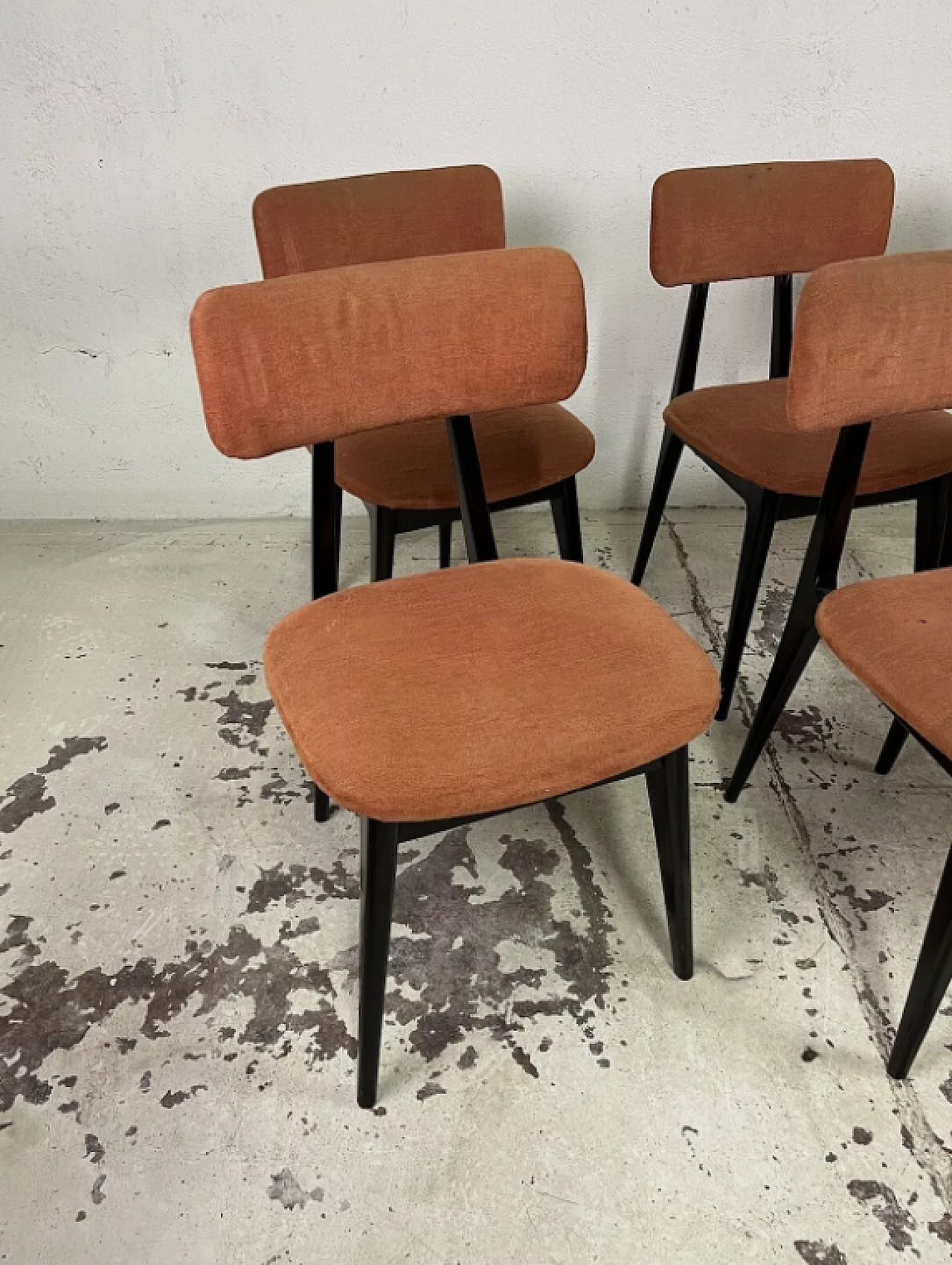 6 Wood and fabric chairs by Ico Parisi, 1950s 7