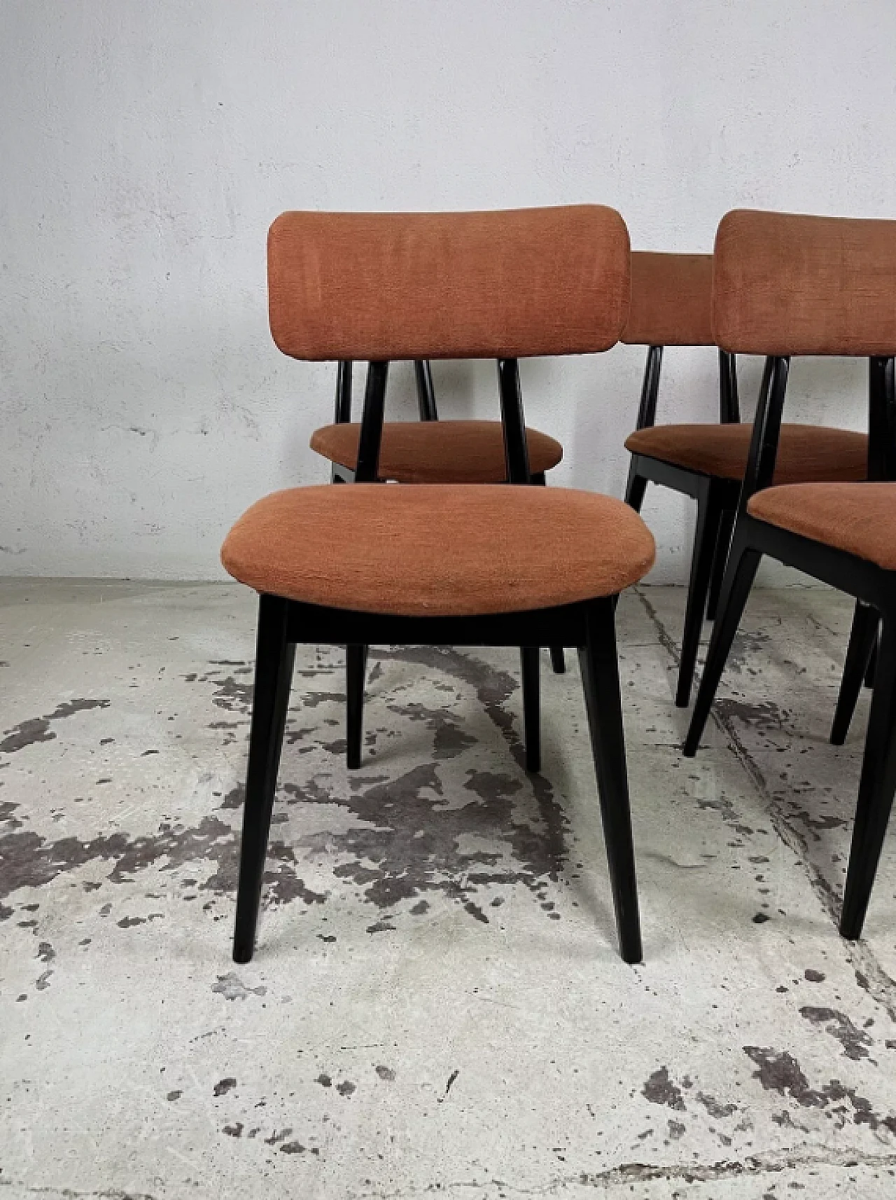 6 Wood and fabric chairs by Ico Parisi, 1950s 8