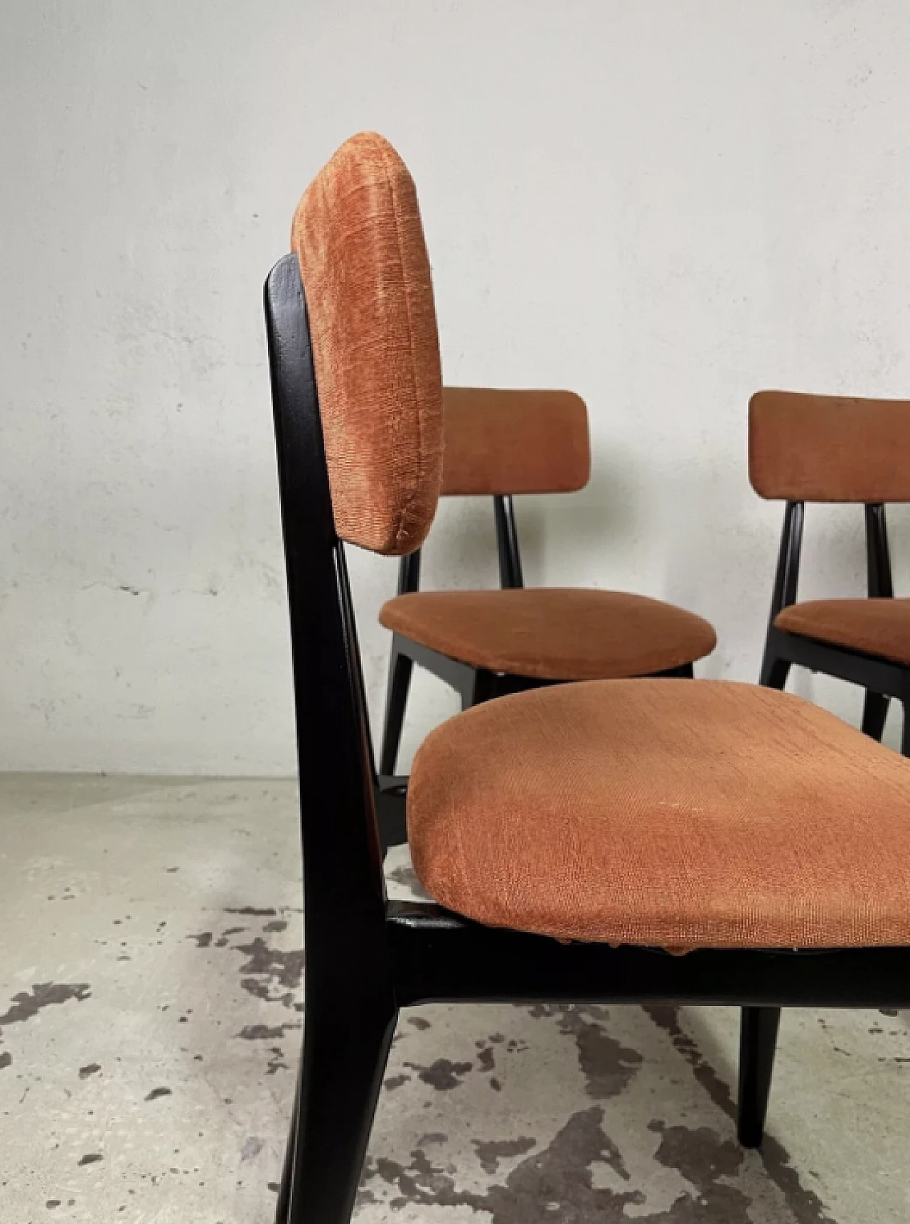 6 Wood and fabric chairs by Ico Parisi, 1950s 11