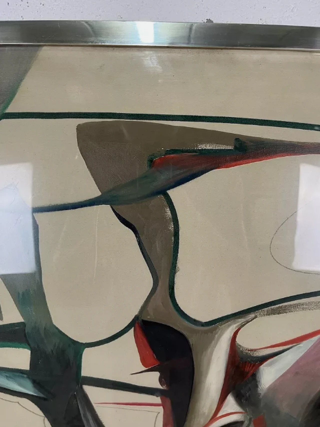 Abstract painting by Domenico Pellicano, mixed media on canvas, 1980s 3