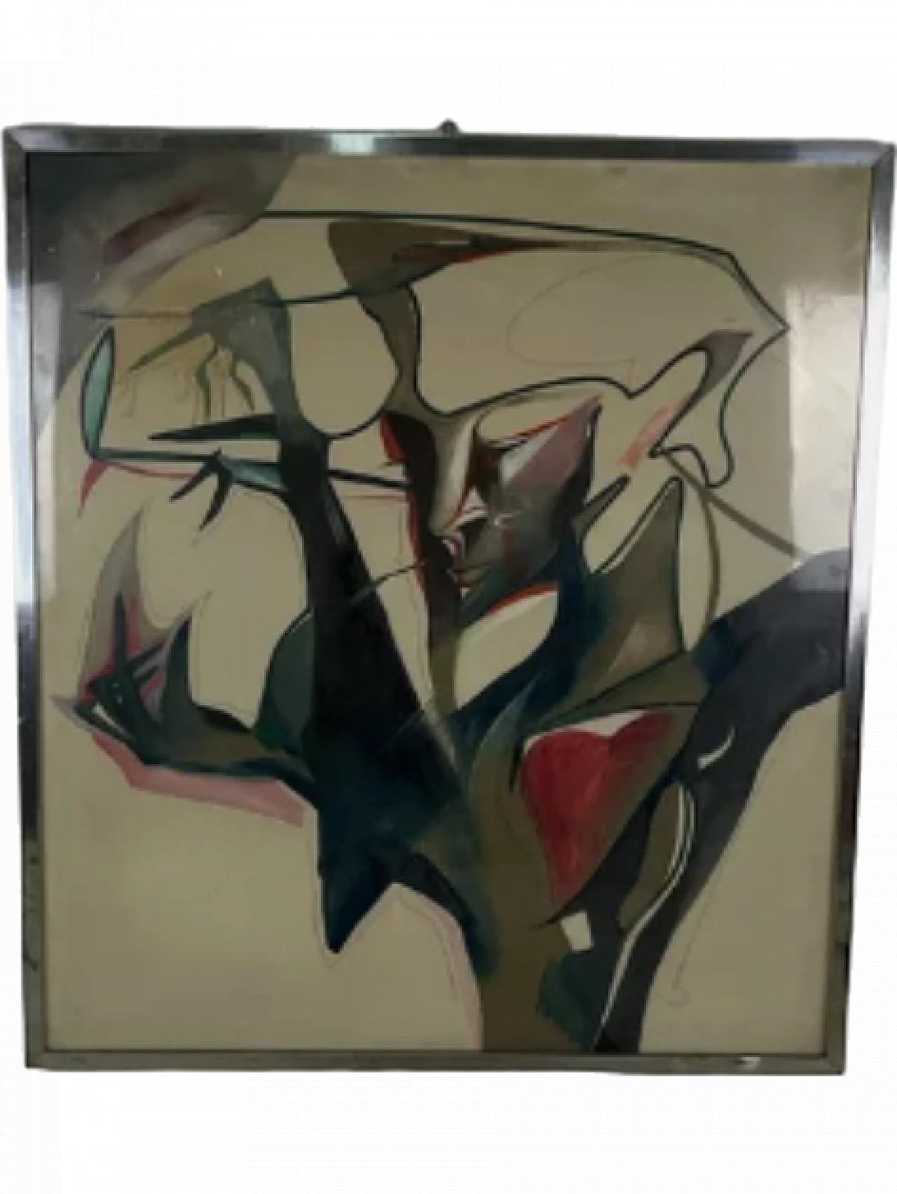 Abstract painting by Domenico Pellicano, mixed media on canvas, 1980s 8