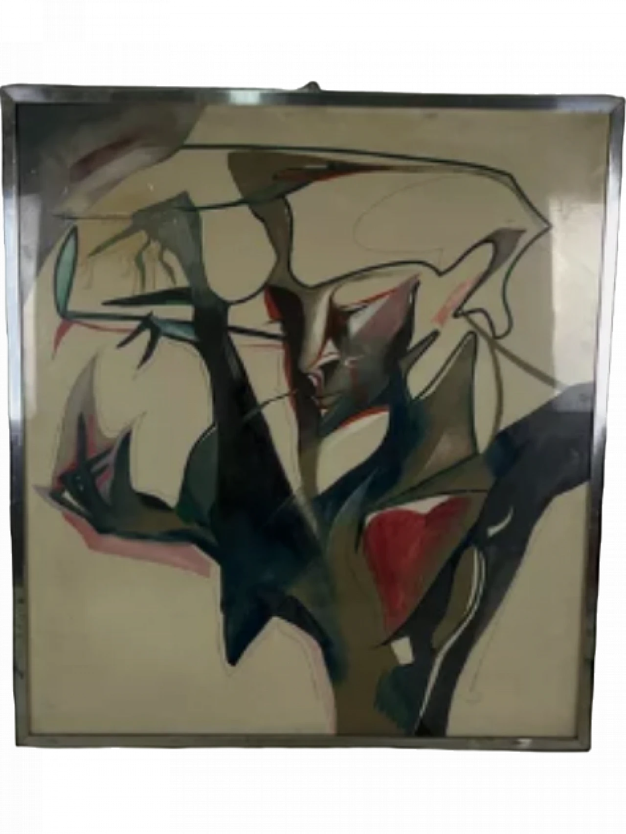 Abstract painting by Domenico Pellicano, mixed media on canvas, 1980s 9