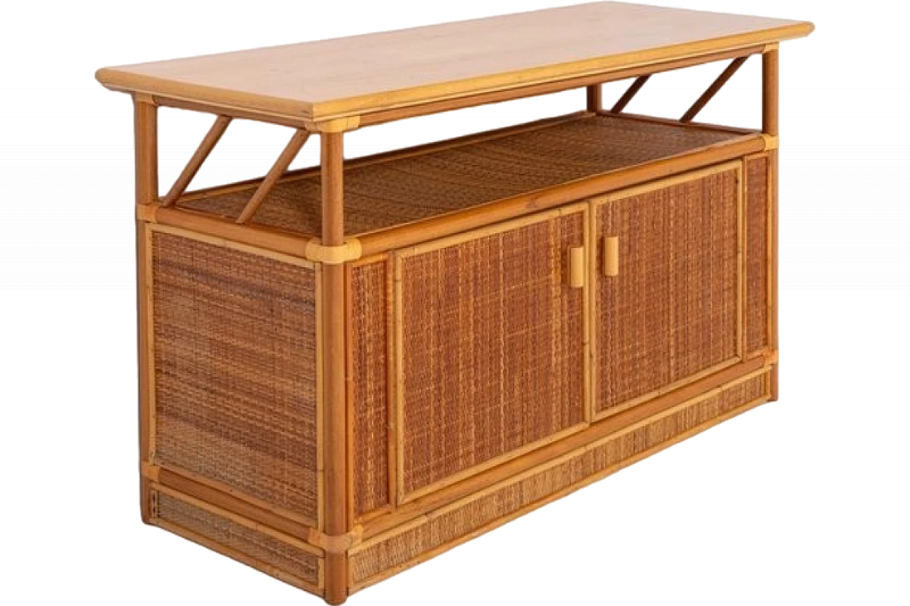 Credenza in bambù e vimini, anni '90 8