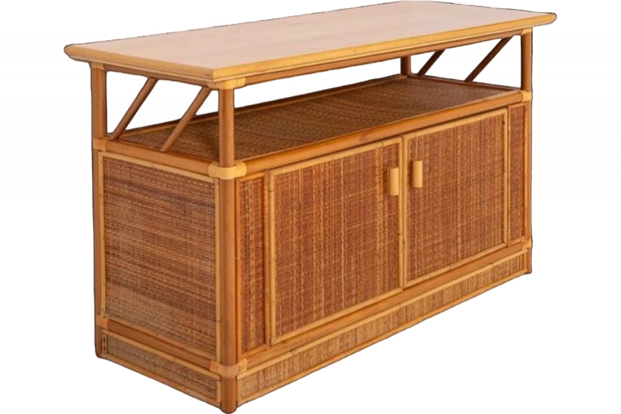 Credenza in bambù e vimini, anni '90 9