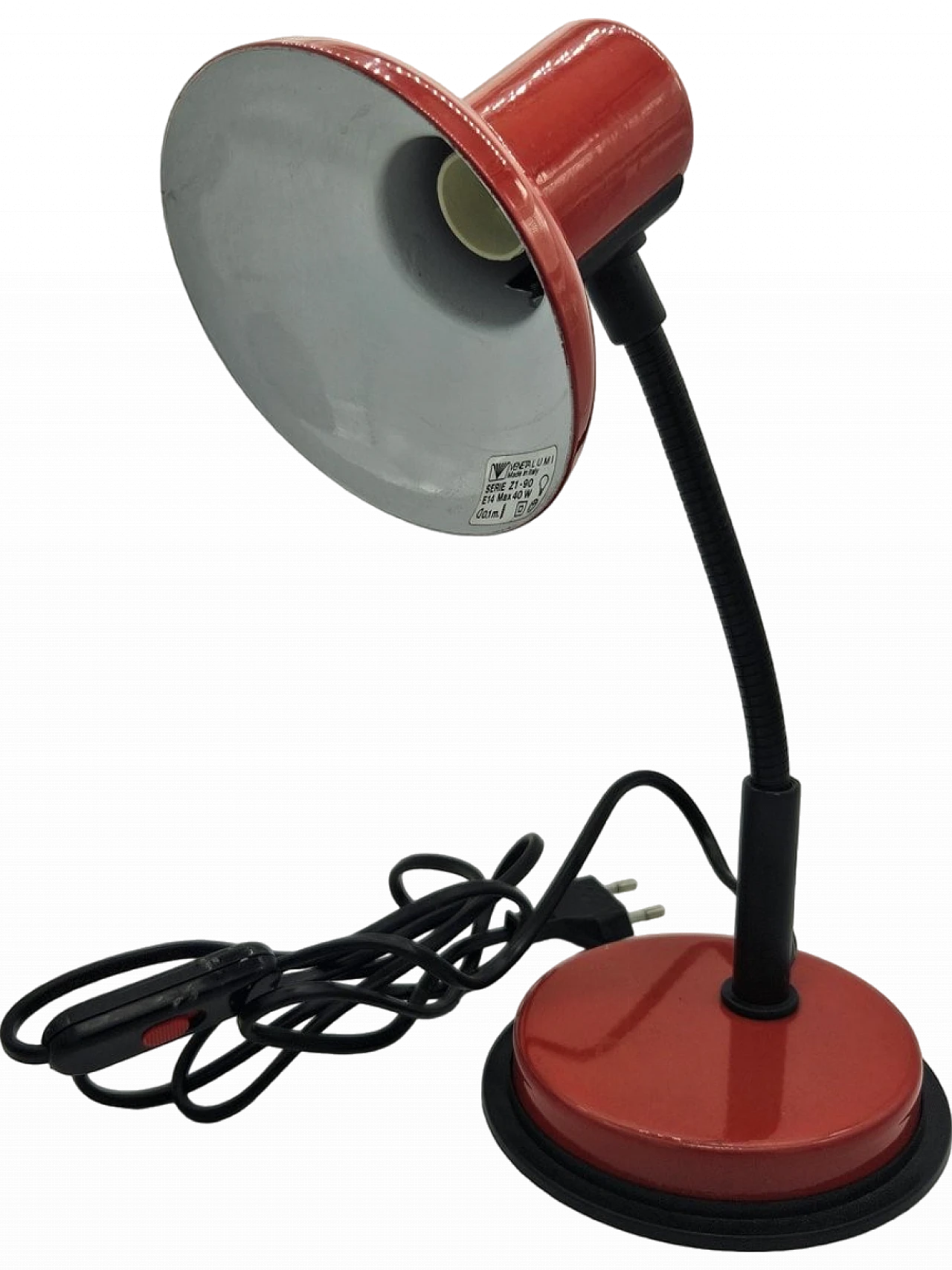 Red table lamp by Veneta Lumi, 1980s 16