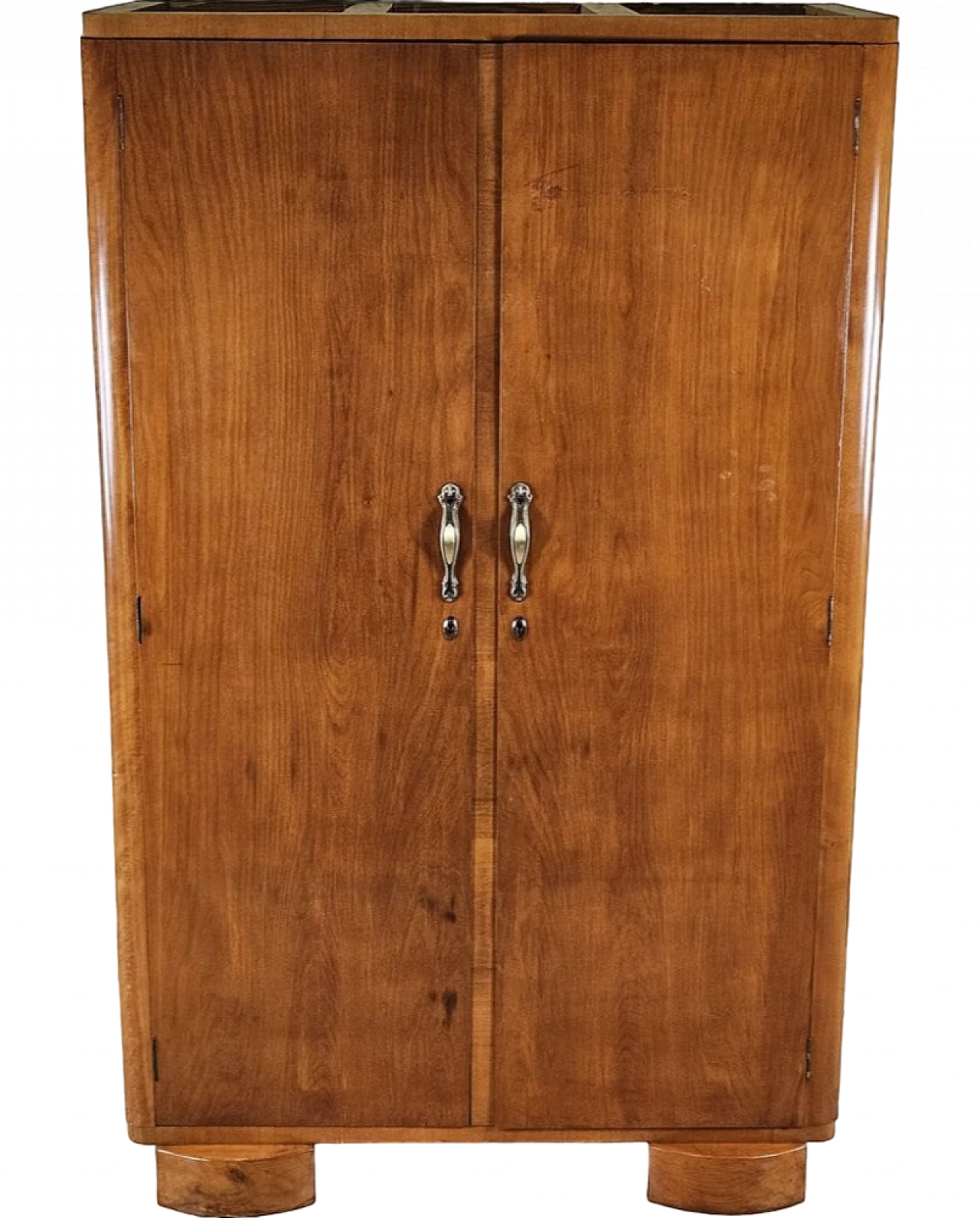 Two-door wardrobe in walnut with brass handles, 1940s 32