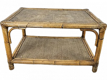 Outdoor wicker coffee table, 1970s