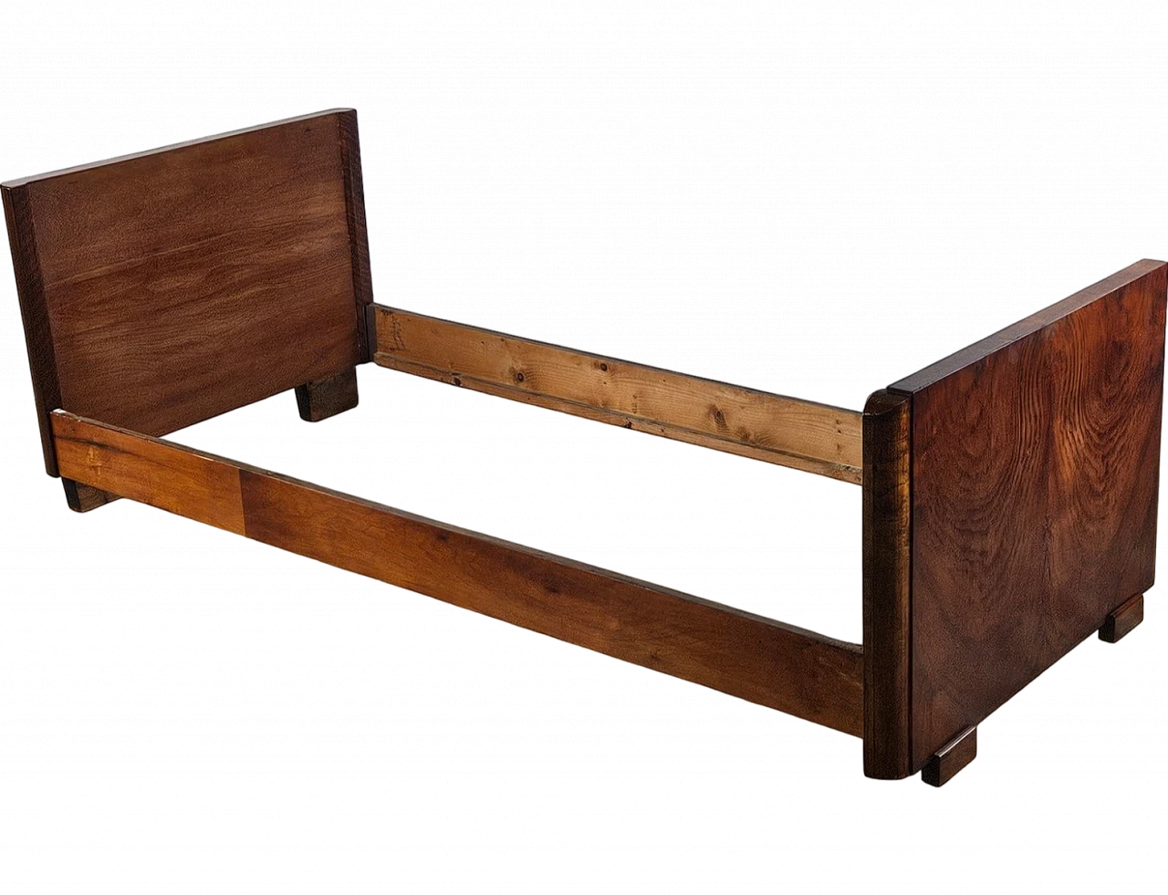 Art Deco walnut single bed, 1940s 21