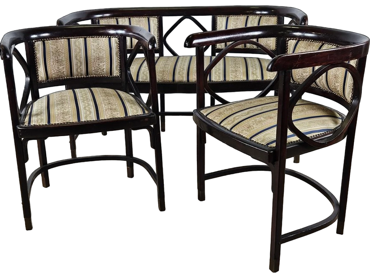 Beech bench with chairs attributed to Antonio Volpe, 20th century 39