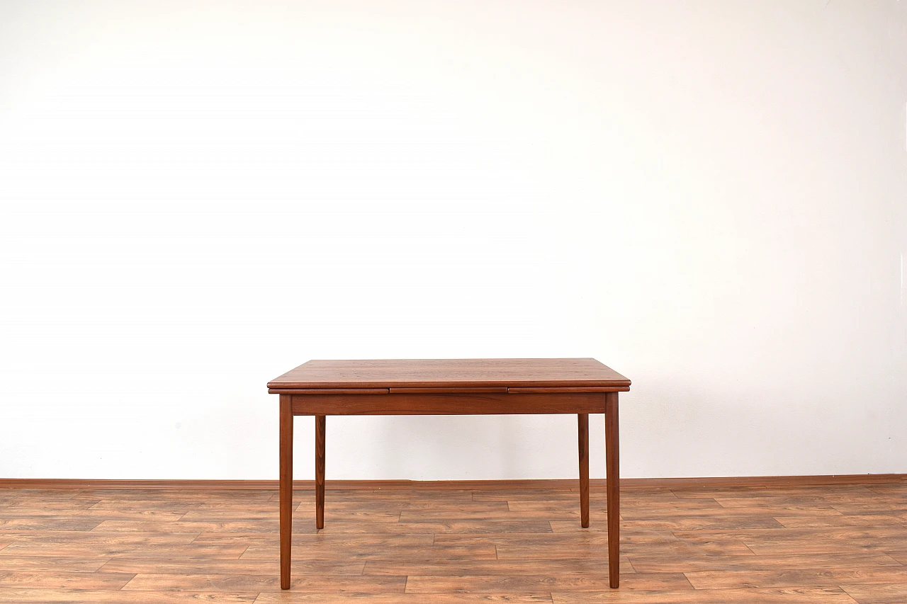 Danish teak extendable dining table, 1960s 1