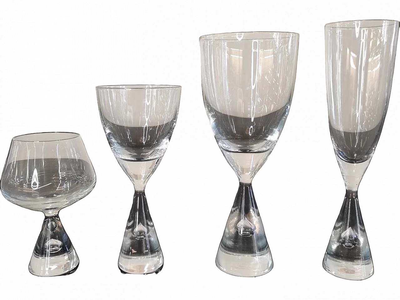 28 Holmegaard Crystal Princess glasses, 1970s 23