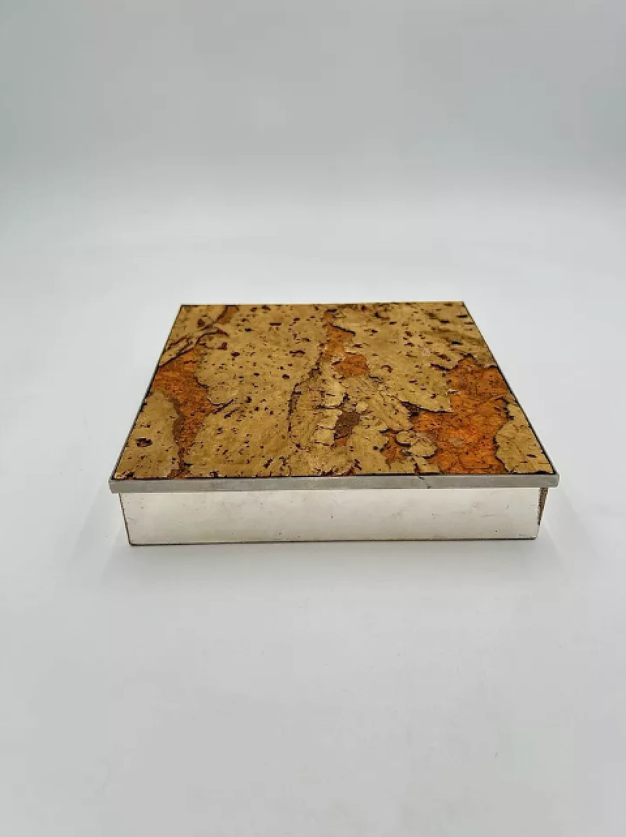 Steel and cork box by Willy Rizzo, 1970s 2