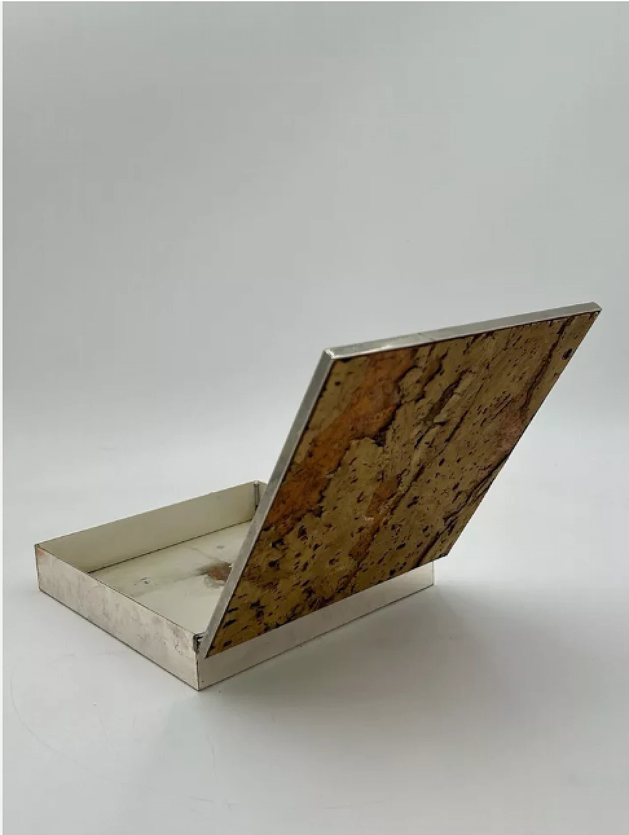 Steel and cork box by Willy Rizzo, 1970s 5