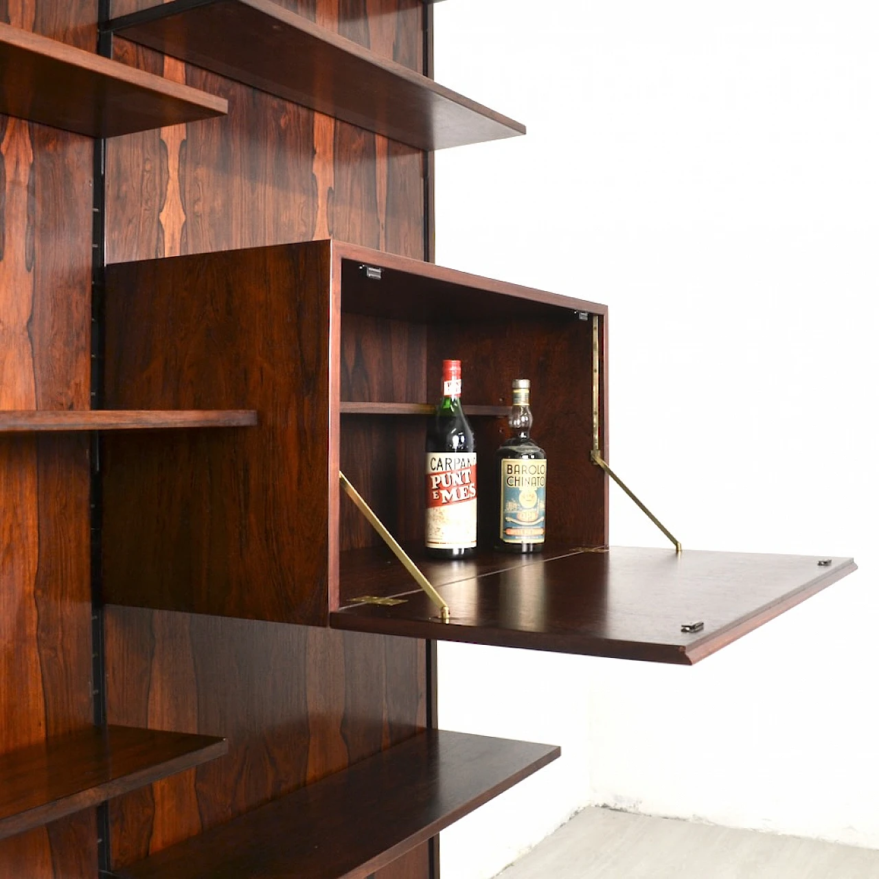 Wall bookcase by Bernini, 1950s 5